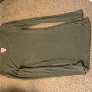 long sleeved army green shirt